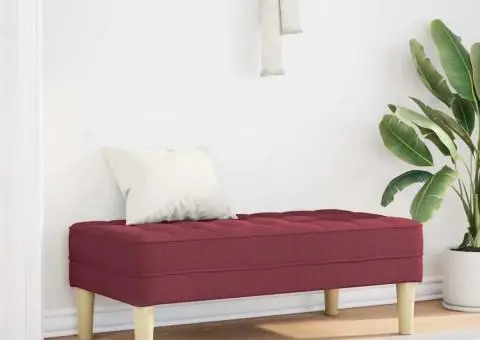 Bancă, bordo, 113x57x39 cm, textil - 1/5