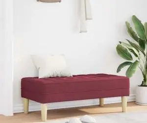 Bancă, bordo, 113x57x39 cm, textil
