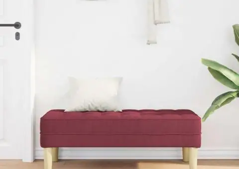 Bancă, bordo, 113x57x39 cm, textil - 3/5