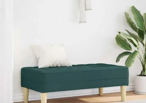 Bancă, verde închis, 113x57x39 cm, textil - 1/5