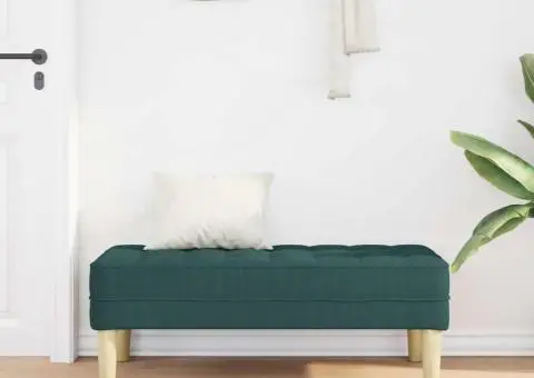 Bancă, verde închis, 113x57x39 cm, textil - 3/5