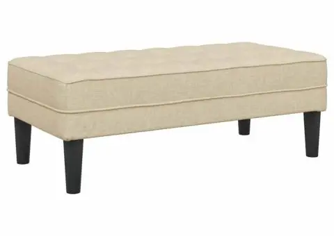 Bancă, crem, 113x57x39 cm, textil - 2/5