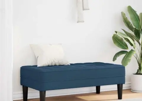 Bancă, albastru, 113x57x39 cm, textil - 1/5