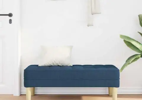 Bancă, albastru, 113x57x39 cm, textil - 3/5