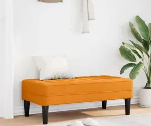 vidaXL Bancă, galben închis, 113x57x39 cm, textil
