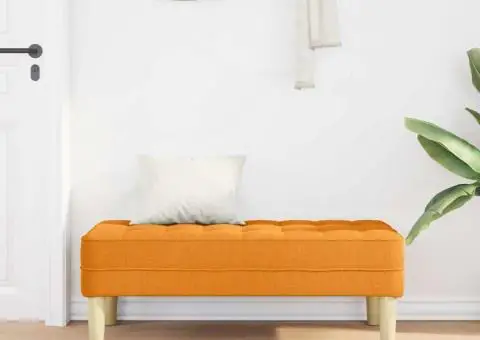 Bancă, galben închis, 113x57x39 cm, textil - 3/5