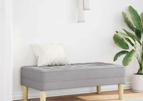 Bancă, gri nor, 113x57x39 cm, textil - 1/5