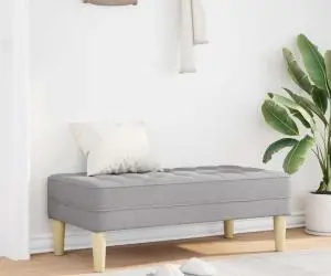 vidaXL Bancă, gri nor, 113x57x39 cm, textil