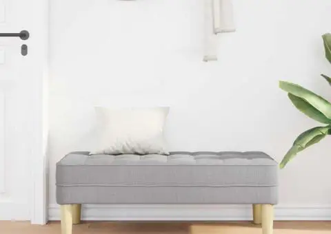 Bancă, gri nor, 113x57x39 cm, textil - 3/5