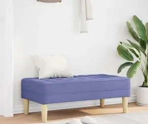 vidaXL Bancă, albastru denim, 113x57x39 cm, textil
