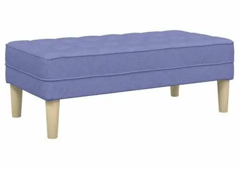 Bancă, albastru denim, 113x57x39 cm, textil - 2/5