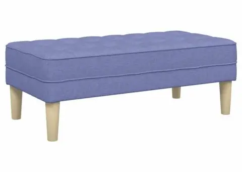 Bancă, albastru denim, 113x57x39 cm, textil - 4/5