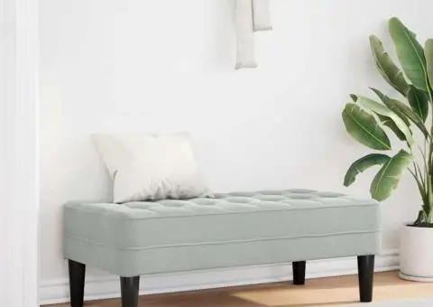 Bancă Gri deschis 113 cm Catifea - 1/5