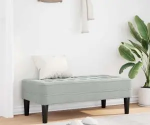 Bancă vidaXL Gri deschis 113 cm Catifea