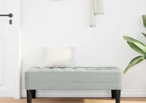 Bancă Gri deschis 113 cm Catifea - 3/5