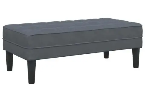 banca gri închis 113 cm din catifea - 2/5
