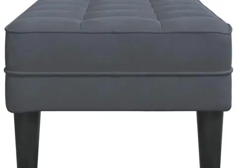banca gri închis 113 cm din catifea - 5/5