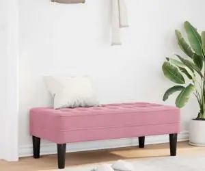vidaXL Bancă Roz 113x57x39 cm Catifea