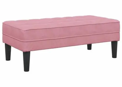 Bancă Roz 113x57x39 cm Catifea - 2/5