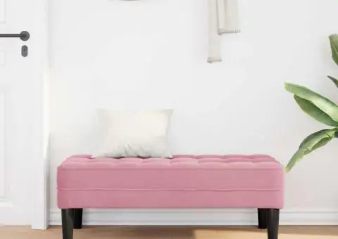 Bancă Roz 113x57x39 cm Catifea - 3/5