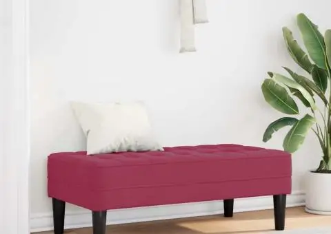 Bancă Roșu Vin 113x57x39 cm Catifea - 1/5