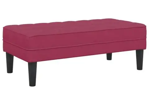 Bancă Roșu Vin 113x57x39 cm Catifea - 2/5