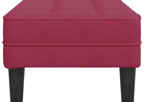 Bancă Roșu Vin 113x57x39 cm Catifea - 5/5
