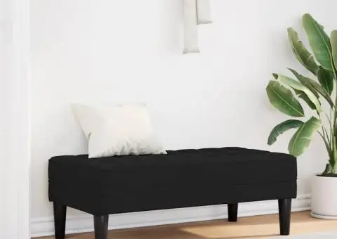 Banc Negru 113x57x39 cm Catifea - 1/5