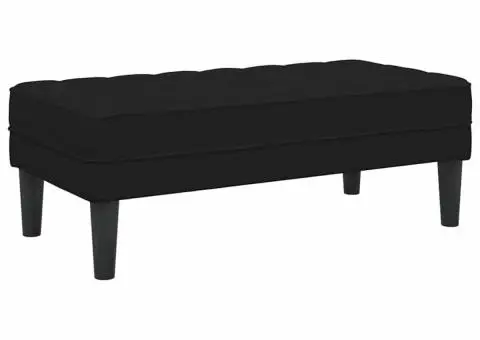 Banc Negru 113x57x39 cm Catifea - 2/5