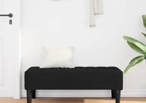 Banc Negru 113x57x39 cm Catifea - 3/5