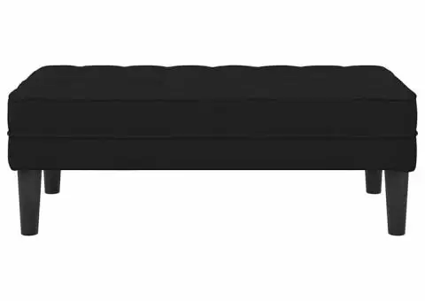 Banc Negru 113x57x39 cm Catifea - 4/5