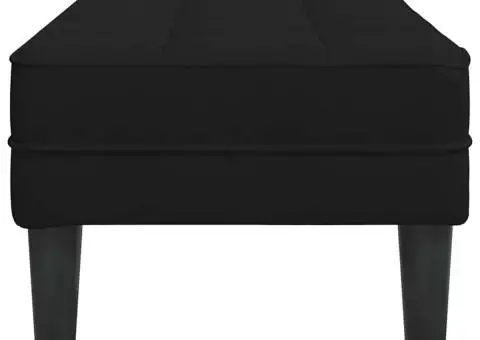 Banc Negru 113x57x39 cm Catifea - 5/5