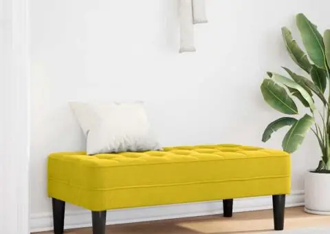 Banc Galben 113x57x39 cm Catifea - 1/5