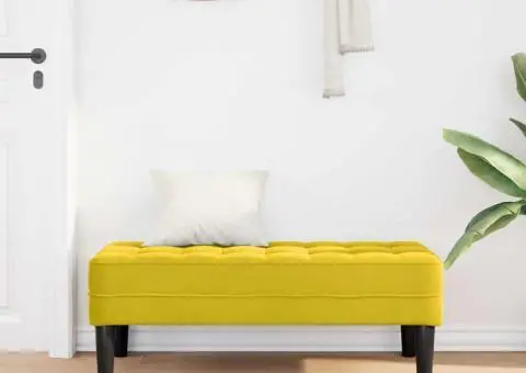 Banc Galben 113x57x39 cm Catifea - 3/5