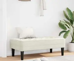 bancă vidaXL crem 113 cm din catifea