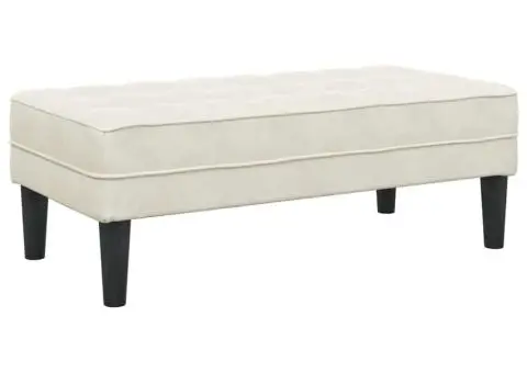 bancă crem 113 cm din catifea - 2/5