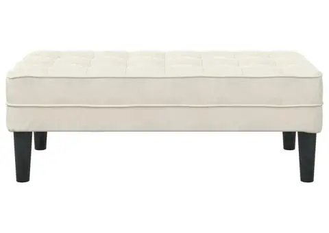 bancă crem 113 cm din catifea - 4/5
