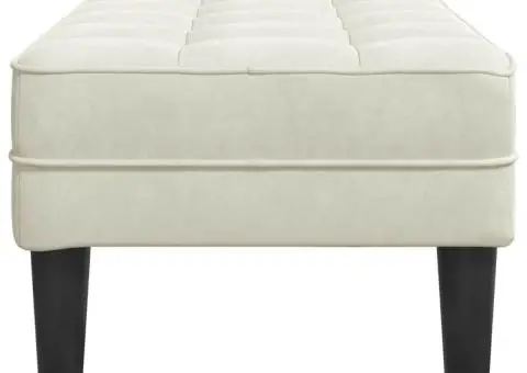 bancă crem 113 cm din catifea - 5/5