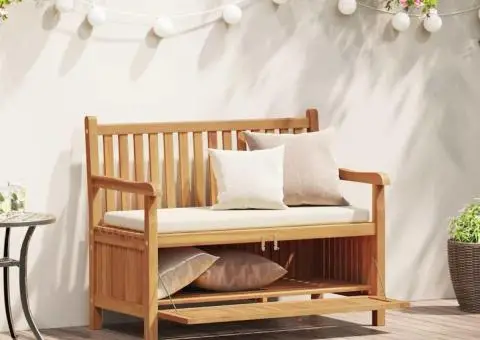 Bancă de grădină cu șemineu cu depozitare Maro 228 x 60 x 90 cm - 1/5