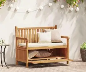 Bancă de grădină cu șemineu cu depozitare Maro 228 x 60 x 90 cm