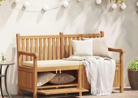 Bancă de grădină cu șemineu cu depozitare Maro 150 x 60 x 90 cm - 1/5