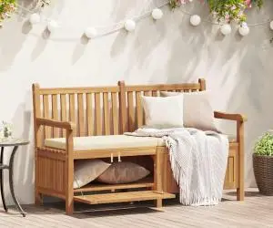 Bancă de grădină cu șemineu cu depozitare Maro 150 x 60 x 90 cm