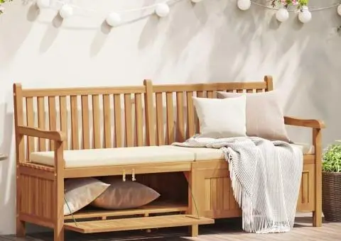 Bancă de grădină cu șemineu cu depozitare Maro 228 x 60 x 90 cm - 1/5