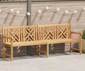 vidaXL Bancă de grădină Maro 228 x 60 x 90 cm Lemn masiv de tec