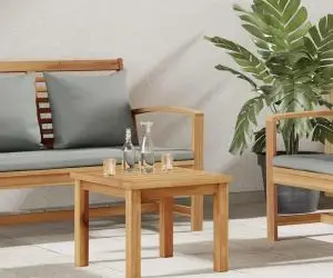 vidaXL Masă de cafea Maro 45 x 45 x 36 cm Lemn masiv de tec