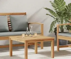 vidaXL Masă de cafea Maro 60 x 60 x 36 cm Lemn masiv de tec