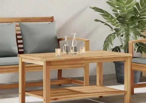 Masă de cafea Maro 90 x 50 x 45 cm Lemn masiv de tec - 1/5