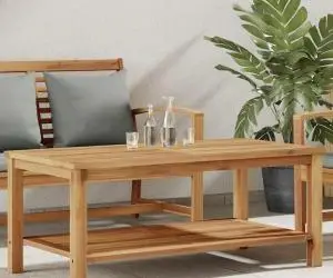 Masă de cafea Maro 110 x 55 x 45 cm Lemn masiv de tec