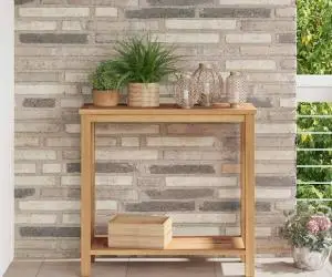 vidaXL Masă de consolă Maro 85 x 35 x 75 cm Lemn masiv de tec