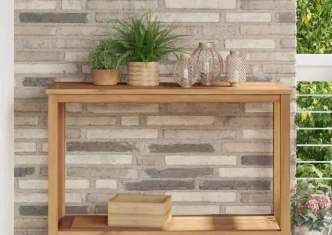 Masă de consolă cu raft Maro 110 x 40 x 45 cm Lemn masiv de tec - 1/5